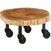 Berkfield Home Coffee Table Solid Acacia Wood 60x55x25 cm in Brown | Size: 60 x 55 x 25 cm