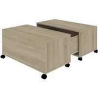 Berkfield Home Coffee Table Sonoma Oak 75x75x38 cm Engineered Wood in Brown | Size: 75 x 75 x 38 cm