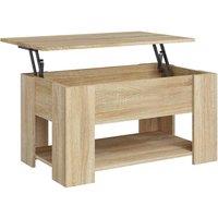 Berkfield Home Coffee Table Sonoma Oak 79x49x41 cm Engineered Wood in Light Brown | Size: 79 x 49 x 41 cm