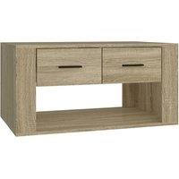 Berkfield Home Coffee Table Sonoma Oak 80x50x40 cm Engineered Wood in Light Brown | Size: 80 x 50 x 40 cm