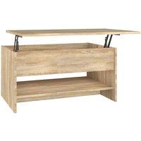 Berkfield Home Coffee Table Sonoma Oak 80x50x40 cm Engineered Wood in Light Tan | Size: 80 x 50 x 40 cm