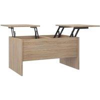 Berkfield Home Coffee Table Sonoma Oak 80x50x42.5 cm Engineered Wood in Light Tan