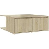 Berkfield Home Coffee Table Sonoma Oak 80x80x31 cm Engineered Wood in Light Tan | Size: 80 x 80 x 31 cm