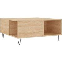 Berkfield Home Coffee Table Sonoma Oak 80x80x36.5 cm Engineered Wood in Light Tan