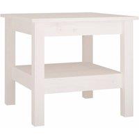 Berkfield Home Coffee Table White 45x45x40 cm Solid Wood Pine | Size: 45 x 45 x 40 cm