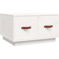 Berkfield Home Coffee Table White 60x53x35 cm Solid Wood Pine | Size: 60 x 53 x 35 cm