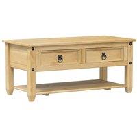 Berkfield Home Coffee Table with Drawers Corona 100x48x45 cm Solid Wood Pine in Brown | Size: 100 x 48 x 45 cm