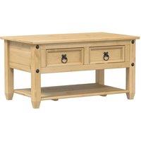 Berkfield Home Coffee Table with Drawers Corona 85x50x45 cm Solid Wood Pine in Light Brown | Size: 85 x 50 x 45 cm