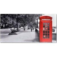 Berkfield Home Coffee Table with Telephone Booth Printing Glass Top