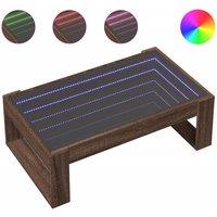 Berkfield Home Coffee Table with Infinity LED Brown Oak 90x53x30 cm | Size: 90 x 53 x 30 cm