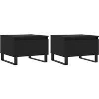 Berkfield Home Coffee Tables 2 pcs Black 50x46x35 cm Engineered Wood | Size: 50 x 46 x 35 cm