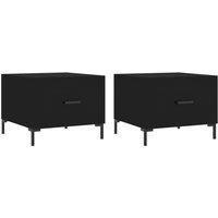 Berkfield Home Coffee Tables 2 pcs Black 50x50x40 cm Engineered Wood | Size: 50 x 50 x 40 cm