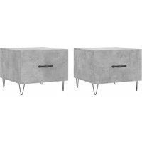 Berkfield Home Coffee Tables 2 pcs Concrete Grey 50x50x40 cm Engineered Wood | Size: 50 x 50 x 40 cm
