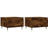 Berkfield Home Coffee Tables 2 pcs Smoked Oak 50x46x35 cm Engineered Wood in Brown | Size: 50 x 46 x 35 cm