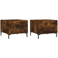 Berkfield Home Coffee Tables 2 pcs Smoked Oak 50x50x40 cm Engineered Wood in Brown | Size: 50 x 50 x 40 cm