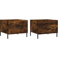Berkfield Home Coffee Tables 2 pcs Smoked Oak 50x50x40 cm Engineered Wood in Brown | Size: 50 x 50 x 40 cm