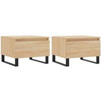 Berkfield Home Coffee Tables 2 pcs Sonoma Oak 50x46x35 cm Engineered Wood in Brown | Size: 50 x 46 x 35 cm