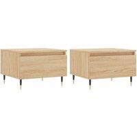 Berkfield Home Coffee Tables 2 pcs Sonoma Oak 50x46x35 cm Engineered Wood in Brown | Size: 50 x 46 x 35 cm