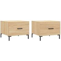 Berkfield Home Coffee Tables 2 pcs Sonoma Oak 50x50x40 cm Engineered Wood in Brown | Size: 50 x 50 x 40 cm