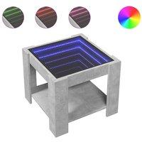 Berkfield Home Coffee Table with LED Concrete Grey 53x53x45 cm Engineered Wood | Size: 53 x 53 x 45 cm