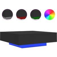 Berkfield Home Coffee Table with LED Lights Black 100x100x31 cm | Size: 100 x 100 x 31 cm