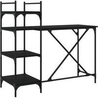 Berkfield Home Computer Desk with Shelves Black 120x47x109 cm | Size: 120 x 47 x 109 cm