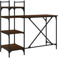 Berkfield Home Computer Desk with Shelves Brown Oak 120x47x109 cm | Size: 120 x 47 x 109 cm