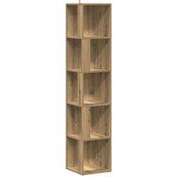 Berkfield Home Corner Cabinet Artisan Oak 33x33x165 cm Engineered Wood in Brown | Size: 33 x 33 x 165 cm