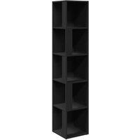 Berkfield Home Corner Cabinet Black 33x33x164.5 cm Engineered Wood