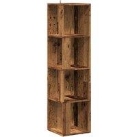Berkfield Home Corner Cabinet Old Wood 33x33x132 cm Engineered Wood in Brown | Size: 33 x 33 x 132 cm