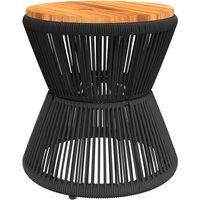 Berkfield Home Coffee Table with Wire Base Black 45x44 cm Solid Wood Acacia