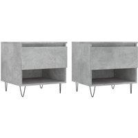 Berkfield Home Coffee Tables 2 pcs Concrete Grey 50x46x50 cm Engineered Wood | Size: 50 x 46 x 50 cm