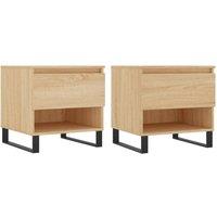 Berkfield Home Coffee Tables 2 pcs Sonoma Oak 50x46x50 cm Engineered Wood in Light Oak | Size: 50 x 46 x 50 cm