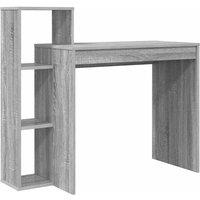 Berkfield Home Computer Desk Grey sonoma Particle board Medium Shelving
