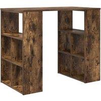 Berkfield Home Corner Desk Smoked oak Engineered wood Medium Corner Desk in Brown