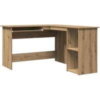 Berkfield Home Corner Desk Artisan Oak 120x140x75 cm Engineered Wood in Brown | Size: 120 x 140 x 75 cm