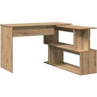 Berkfield Home Corner Desk Artisan Oak 200.5x50x76 cm Engineered Wood in Brown