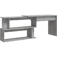 Berkfield Home Corner Desk Grey Sonoma 200x50x76 cm Engineered Wood | Size: 200 x 50 x 76 cm