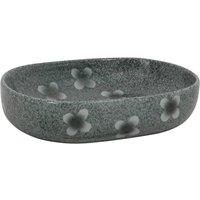 Berkfield Home Countertop Basin Blue Oval 59x40x14 cm Ceramic in Grey | Size: 59 x 40 x 14 cm