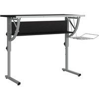 Berkfield Home Craft Desk Black&Grey 110x53x(58-87) cm Engineered Wood&Steel in Black