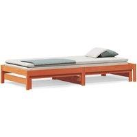 Berkfield Home Day Bed with Trundle without Mattress Wax Brown 90x190 cm Single