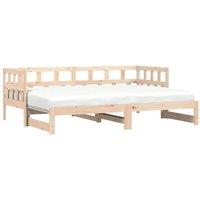 Berkfield Home Daybed with Trundle 80x200 cm Solid Wood Pine in Light Tan