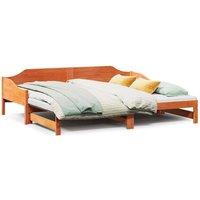 Berkfield Home Daybed with Trundle Frame Wax Brown 90x190 cm Single Solid Wood