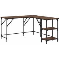 Berkfield Home Desk Brown Oak 139x139x75 cm Engineered Wood | Size: 139 x 139 x 75 cm