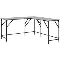 Berkfield Home Desk Grey Sonoma 149x149x75 cm Engineered Wood | Size: 149 x 149 x 75 cm