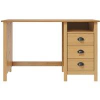 Berkfield Home Desk Hill with 3 Drawers 120x50x74 cm Solid Pine Wood in Brown | Size: 120 x 50 x 74 cm
