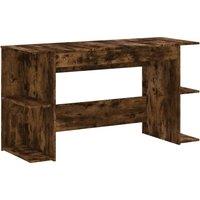 Berkfield Home Desk Smoked Oak 140x50x75 cm Engineered Wood in Brown | Size: 140 x 50 x 75 cm