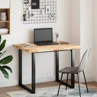 Berkfield Home Desk Top Untreated 100x80x4 cm Solid Wood Acacia in Brown | Size: 100 x 80 x 4 cm