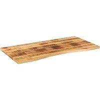 Berkfield Home Desk Top with Curve 110x60x2.5 cm Solid Wood Rough Mango in Brown