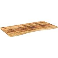 Berkfield Home Desk Top with Curve 120x50x2.5 cm Solid Wood Rough Mango in Brown